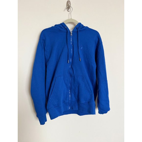 Champion Blue Zip Hoodie - Size Medium - Picture 3 of 7